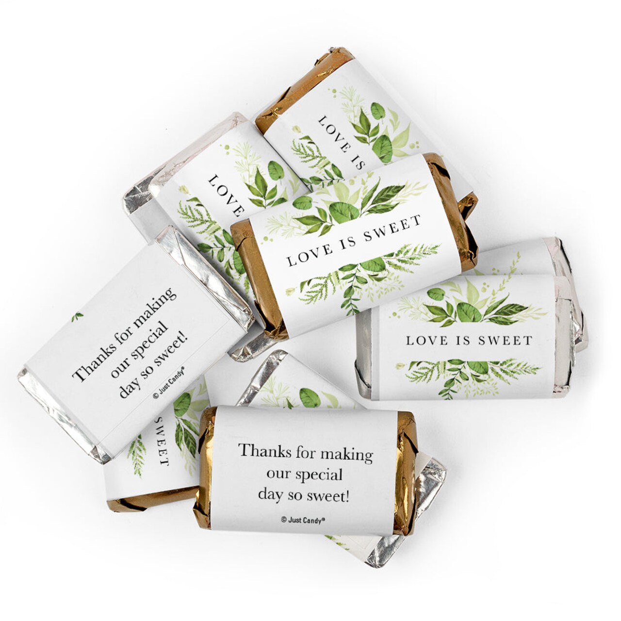 68 Pcs Wedding Candy Hershey's Chocolate Party Favors by Just Candy (20oz) - Botanical